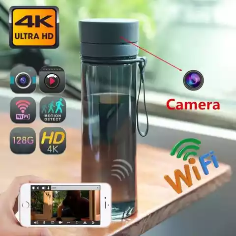Camera quay lén ngụy trang chai nước kết nối wifi
